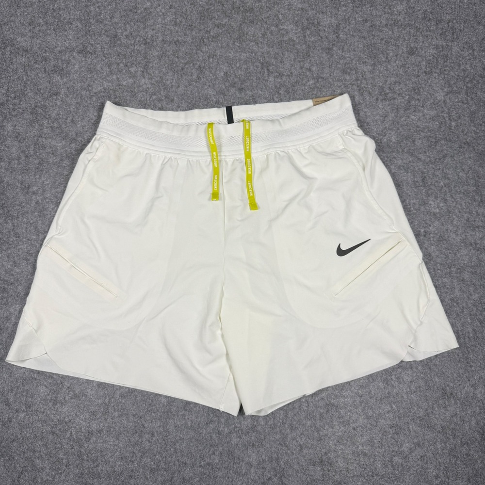 Nike Court Advantage Tennis Shorts Mens 2XL White 6" Inseam FZ6899-100 NWT $90